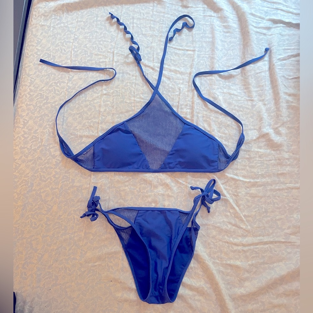 Lulus 2-piece swim suit with netted top